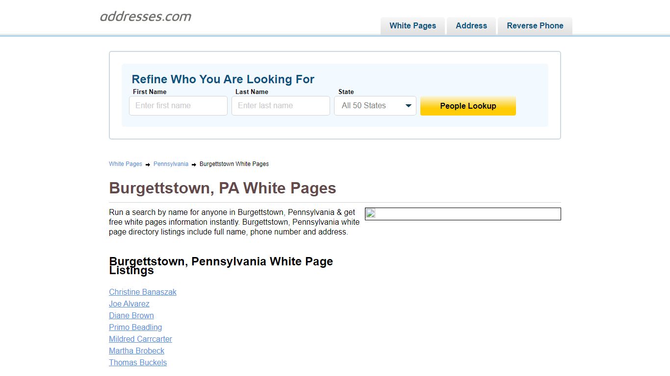 White Pages - Find People In | Addresses